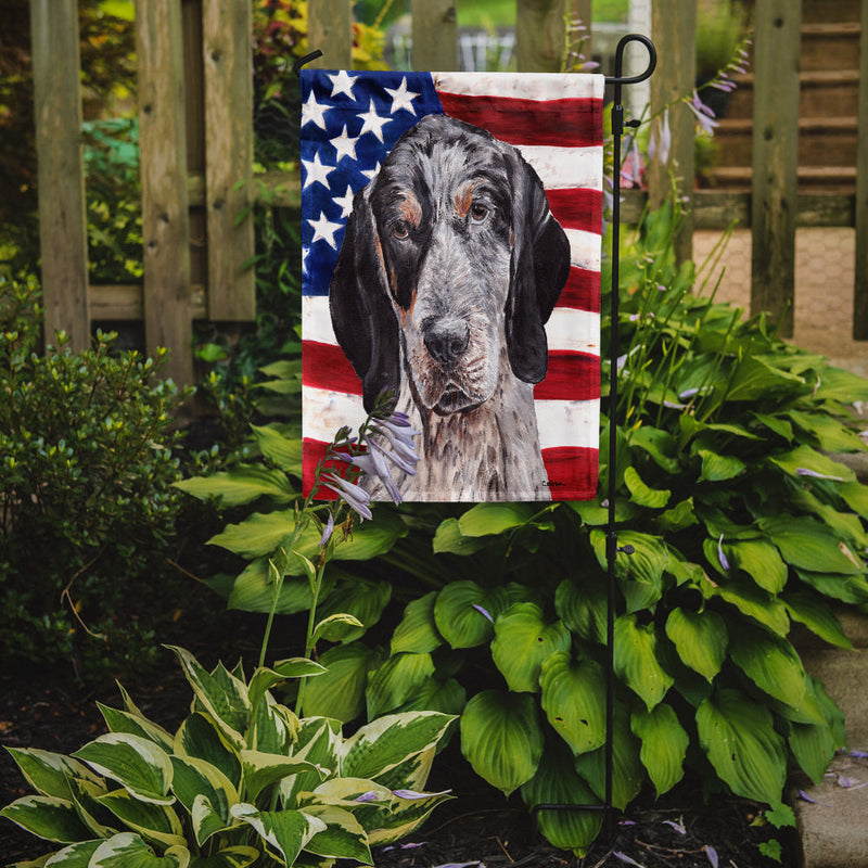 Blue Tick Coonhound with American Flag USA Garden Flag – Decorative Outdoor Yard Flag SC9625GF