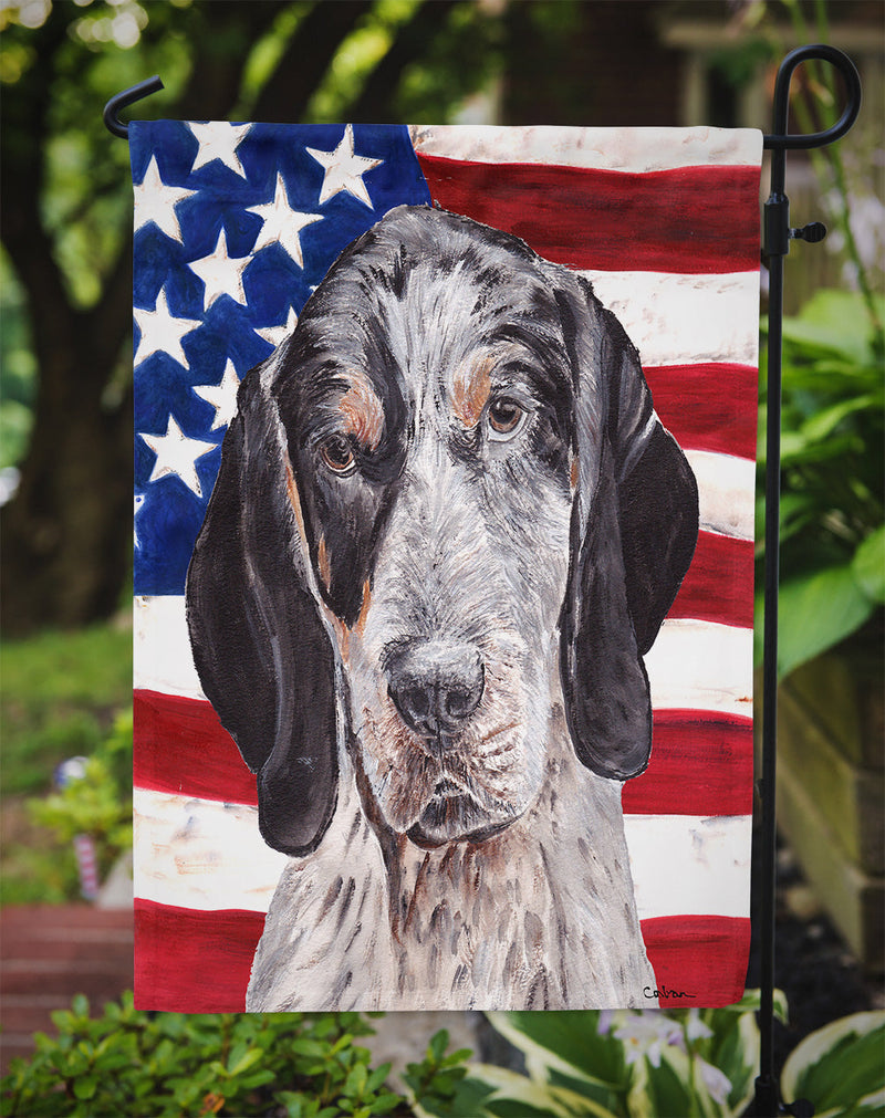 Blue Tick Coonhound with American Flag USA Garden Flag – Decorative Outdoor Yard Flag SC9625GF