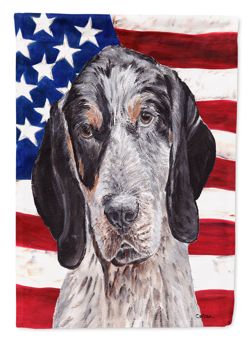 Blue Tick Coonhound with American Flag USA Garden Flag – Decorative Outdoor Yard Flag SC9625GF