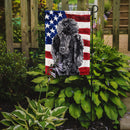 Black Standard Poodle with American Flag USA Garden Flag – Decorative Outdoor Yard Flag SC9626GF