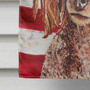 Red Miniature Poodle with American Flag USA House Flag 28x40 Porch Sleeve Pole Decorative Outside Yard Banner Artwork Wall Hanging, Polyester