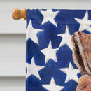 Wire Fox Terrier with American Flag USA House Flag 28x40 Porch Sleeve Pole Decorative Outside Yard Banner Artwork Wall Hanging, Polyester