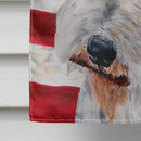 Wire Fox Terrier with American Flag USA House Flag 28x40 Porch Sleeve Pole Decorative Outside Yard Banner Artwork Wall Hanging, Polyester