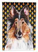 Collie Candy Corn Halloween House Flag 28x40 Porch Sleeve Pole Decorative Outside Yard Banner Artwork Wall Hanging, Polyester