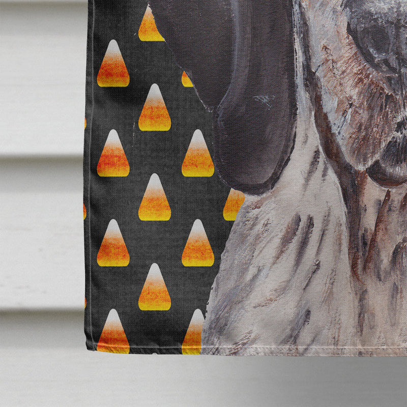 Blue Tick Coonhound Candy Corn Halloween Flag Canvas House Size SC9649CHF