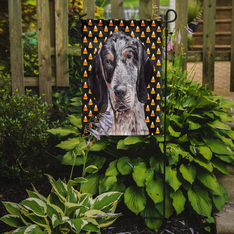 Blue Tick Coonhound Candy Corn Halloween Garden Flag – Decorative Outdoor Yard Flag SC9649GF