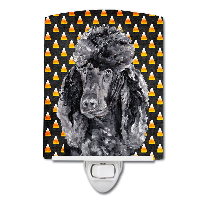 Black Standard Poodle Candy Corn Halloween Ceramic Night Light SC9650CNL