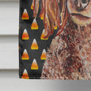 Red Miniature Poodle Candy Corn Halloween House Flag 28x40 Porch Sleeve Pole Decorative Outside Yard Banner Artwork Wall Hanging, Polyester