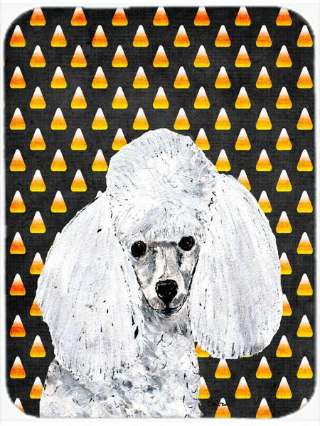 White Toy Poodle Candy Corn Halloween Glass Cutting Board Large Size SC9653LCB