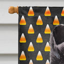 Black and White Collie Candy Corn Halloween House Flag 28x40 Porch Sleeve Pole Decorative Outside Yard Banner Artwork Wall Hanging, Polyester