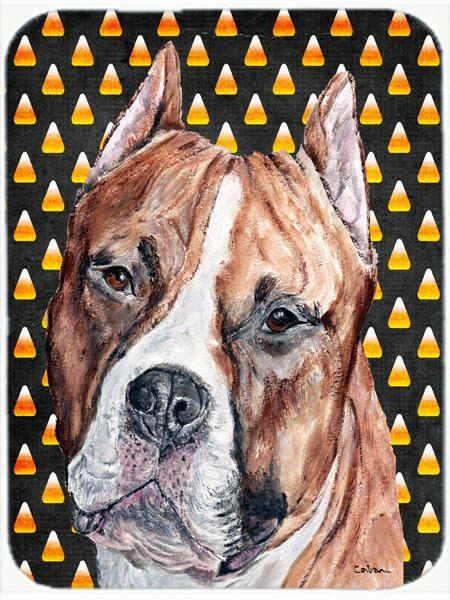 Staffordshire Bull Terrier Staffie Candy Corn Halloween Glass Cutting Board Large Size SC9656LCB