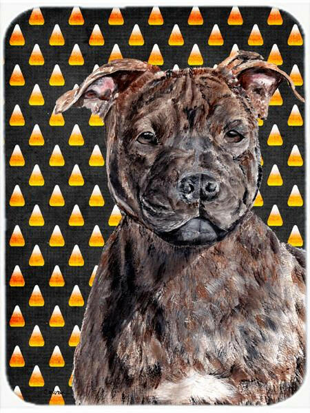 Staffordshire Bull Terrier Staffie Candy Corn Halloween Glass Cutting Board Large Size SC9657LCB