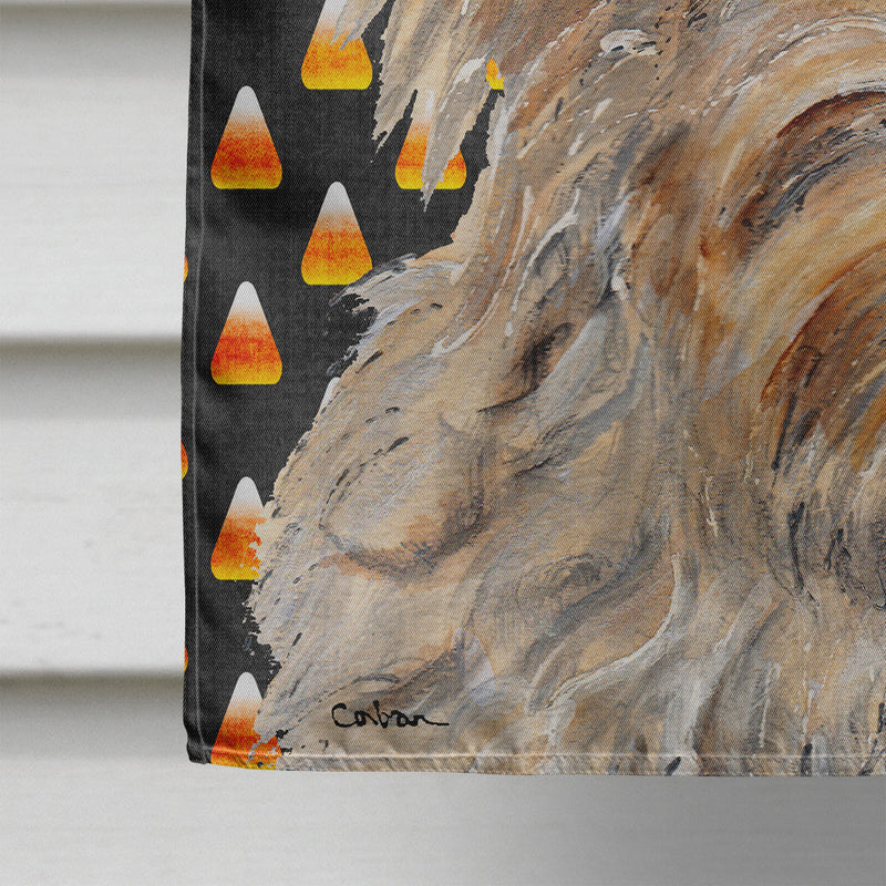 Golden Doodle 2 Candy Corn Halloween Flag Canvas House Size SC9667CHF