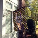 German Pinscher Candy Corn Halloween House Flag 28x40 Porch Sleeve Pole Decorative Outside Yard Banner Artwork Wall Hanging, Polyester