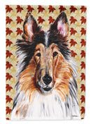 Collie Fall Leaves House Flag 28x40 Porch Sleeve Pole Decorative Outside Yard Banner Artwork Wall Hanging, Polyester