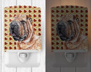 Shar Pei Fall Leaves Ceramic Night Light Compact, UL-Certified, Ideal for Bedroom, Bathroom, Nursery, Hallway, Kitchen, 6x4x3, Multicolor