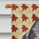 Blue Tick Coonhound Fall Leaves Flag Canvas House Size SC9673CHF