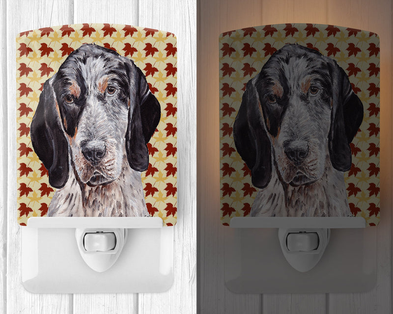 Blue Tick Coonhound Fall Leaves Ceramic Night Light SC9673CNL