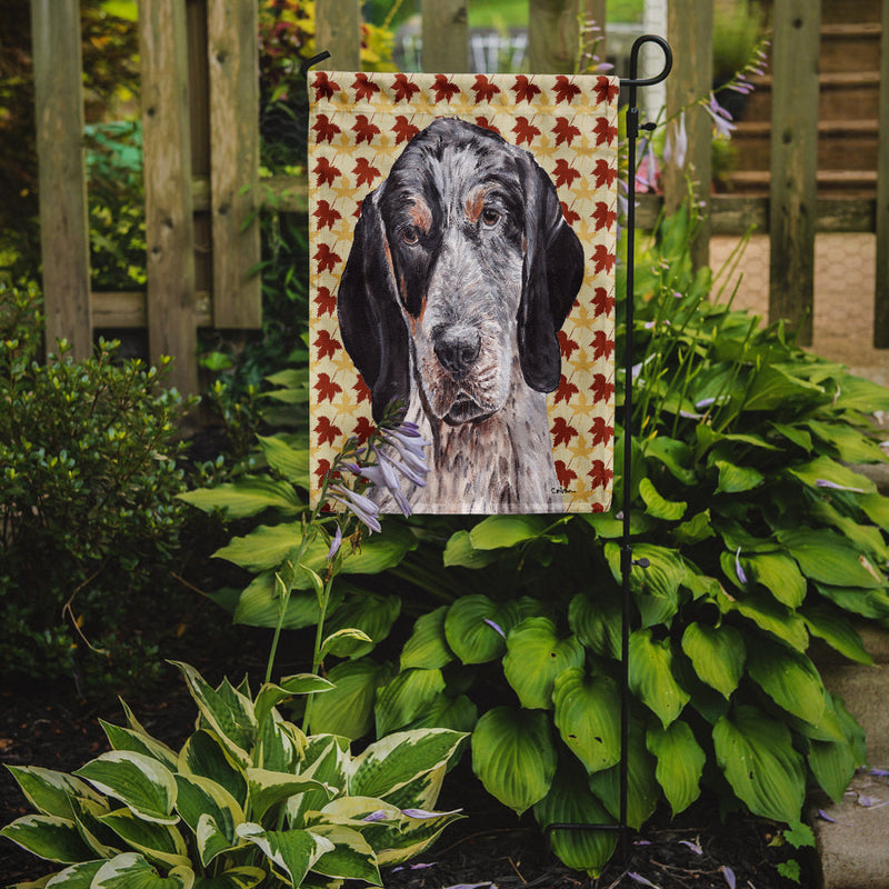 Blue Tick Coonhound Fall Leaves Garden Flag - Outdoor Decorative Yard Flag SC9673GF