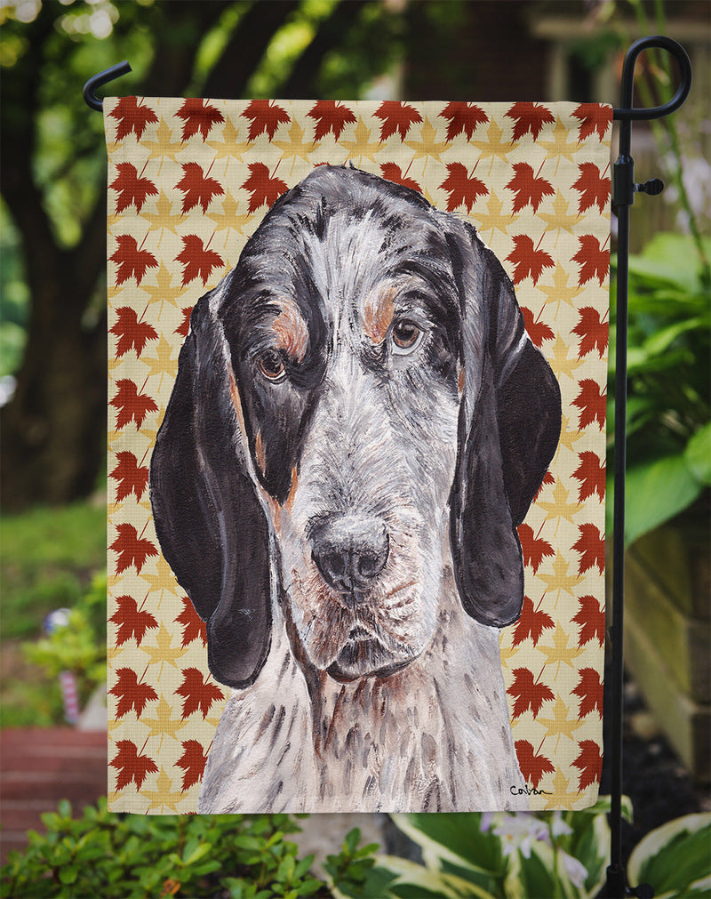 Blue Tick Coonhound Fall Leaves Garden Flag - Outdoor Decorative Yard Flag SC9673GF