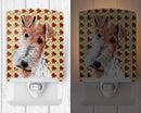 Wire Fox Terrier Fall Leaves Ceramic Night Light Compact, UL-Certified, Ideal for Bedroom, Bathroom, Nursery, Hallway, Kitchen, 6x4x3, Multicolor