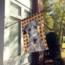 Scottish Deerhound Fall Leaves House Flag 28x40 Porch Sleeve Pole Decorative Outside Yard Banner Artwork Wall Hanging, Polyester