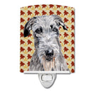 Scottish Deerhound Fall Leaves Ceramic Night Light Compact, UL-Certified, Ideal for Bedroom, Bathroom, Nursery, Hallway, Kitchen, 6x4x3, Multicolor