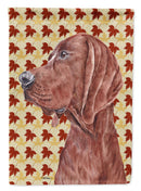 Redbone Coonhound Fall Leaves House Flag 28x40 Porch Sleeve Pole Decorative Outside Yard Banner Artwork Wall Hanging, Polyester