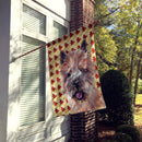 Norwich Terrier Fall Leaves House Flag 28x40 Porch Sleeve Pole Decorative Outside Yard Banner Artwork Wall Hanging, Polyester
