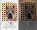 Norwich Terrier Fall Leaves Ceramic Night Light Compact, UL-Certified, Ideal for Bedroom, Bathroom, Nursery, Hallway, Kitchen, 6x4x3, Multicolor