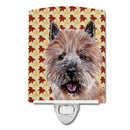 Norwich Terrier Fall Leaves Ceramic Night Light Compact, UL-Certified, Ideal for Bedroom, Bathroom, Nursery, Hallway, Kitchen, 6x4x3, Multicolor
