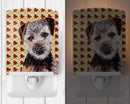 Norfolk Terrier Puppy Fall Leaves Ceramic Night Light Compact, UL-Certified, Ideal for Bedroom, Bathroom, Nursery, Hallway, Kitchen, 6x4x3, Multicolor