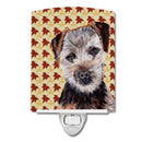Norfolk Terrier Puppy Fall Leaves Ceramic Night Light Compact, UL-Certified, Ideal for Bedroom, Bathroom, Nursery, Hallway, Kitchen, 6x4x3, Multicolor