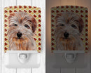 Norfolk Terrier Fall Leaves Ceramic Night Light Compact, UL-Certified, Ideal for Bedroom, Bathroom, Nursery, Hallway, Kitchen, 6x4x3, Multicolor