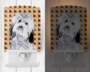 Havanese Fall Leaves Ceramic Night Light Compact, UL-Certified, Ideal for Bedroom, Bathroom, Nursery, Hallway, Kitchen, 6x4x3, Multicolor