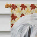 Great Pyrenees Fall Leaves House Flag 28x40 Porch Sleeve Pole Decorative Outside Yard Banner Artwork Wall Hanging, Polyester