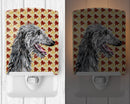 Scottish Deerhound Fall Leaves Ceramic Night Light Compact, UL-Certified, Ideal for Bedroom, Bathroom, Nursery, Hallway, Kitchen, 6x4x3, Multicolor