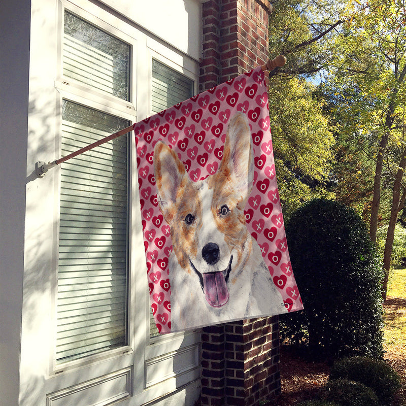 Cardigan Corgi Hearts and Love Flag Canvas House Size SC9696CHF