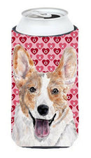 Cardigan Corgi Hearts and Love Tall Boy Hugger Can Cooler Sleeve Machine Washable Drink Collapsible Insulator Beverage Insulated Holder
