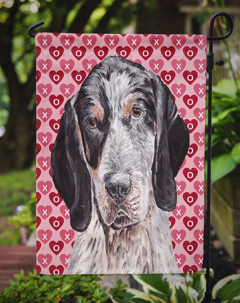 Blue Tick Coonhound Hearts and Love Flag Garden Size SC9697GF