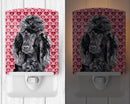 Black Standard Poodle Hearts and Love Ceramic Night Light SC9698CNL