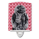 Black Standard Poodle Hearts and Love Ceramic Night Light SC9698CNL