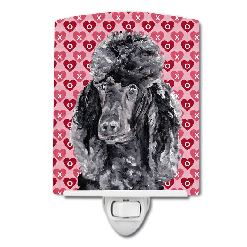 Black Standard Poodle Hearts and Love Ceramic Night Light SC9698CNL
