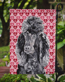 Black Standard Poodle Hearts and Love Garden Flag – Decorative Outdoor Yard Flag SC9698GF