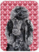 Black Standard Poodle Hearts and Love Glass Cutting Boards – Durable, Decorative Kitchen Art Large Size SC9698LCB
