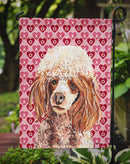 Red Miniature Poodle Hearts and Love Garden Flag – Decorative Outdoor Yard Flag SC9699GF