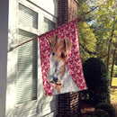 Wire Fox Terrier Hearts and Love Flag Canvas House Size SC9700CHF