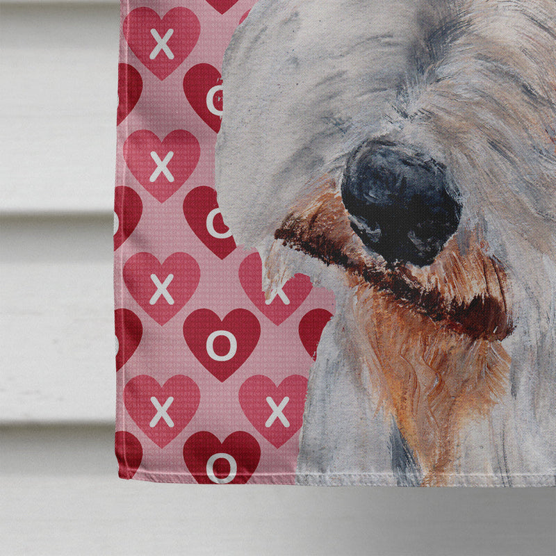 Wire Fox Terrier Hearts and Love Flag Canvas House Size SC9700CHF