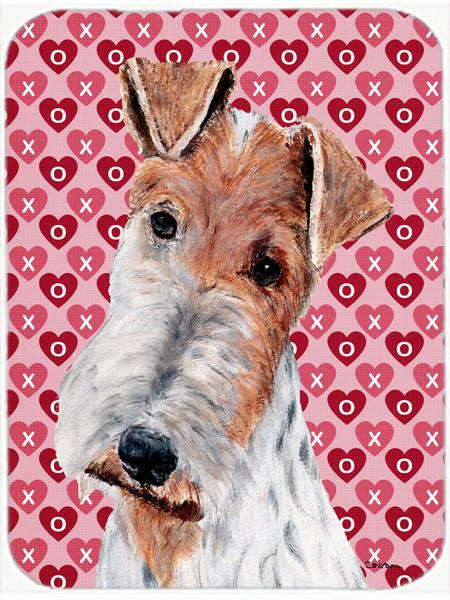 Wire Fox Terrier Hearts and Love Glass Cutting Board Large Size SC9700LCB