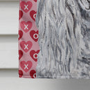 White Standard Poodle Hearts and Love House Flag 28x40 Porch Sleeve Pole Decorative Outside Yard Banner Artwork Wall Hanging, Polyester